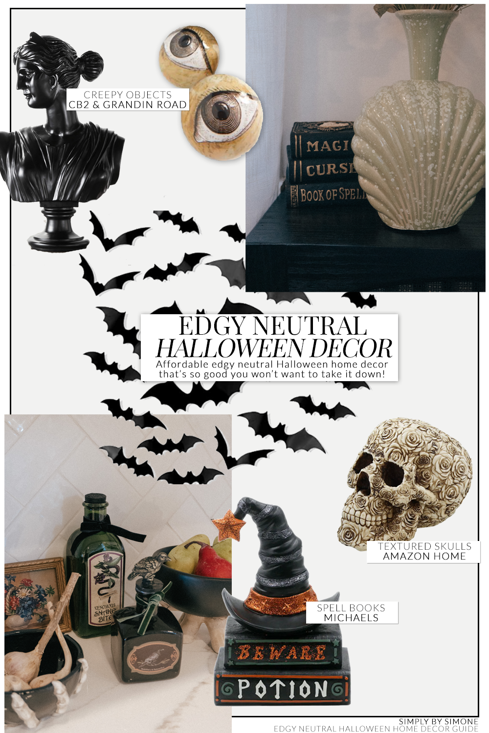 Edgy Neutral Halloween Home Decor Guide - Simply by Simone