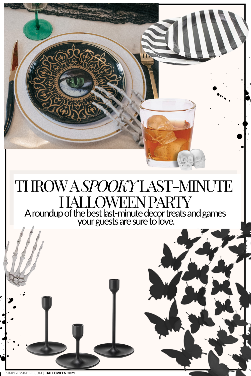 How To Throw A Spooky Last-Minute Halloween Party | Amazon Halloween Party Finds | Halloween Decor for a Last-Minute Party | Halloween Treats for a Last-Minute Halloween Party | Everything You Need to Throw A Halloween Party | Spooky Halloween Decorations | Graphic