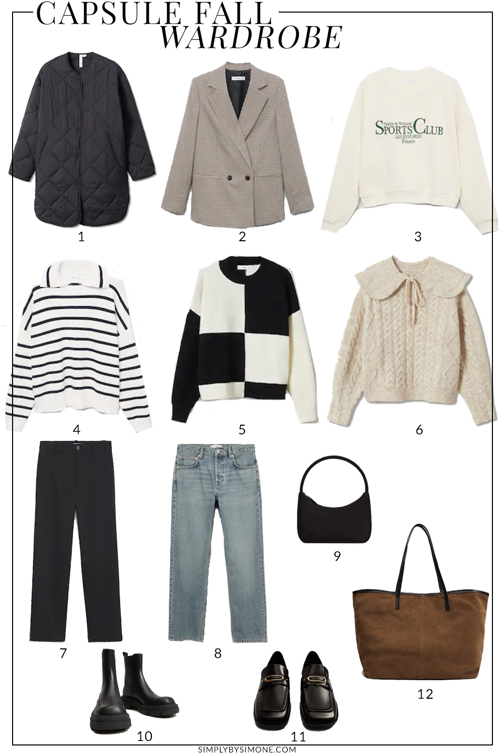 Mango Fall Capsule Wardrobe Items | 12 Pieces, 48 Outfits | How to Build a Capsule Wardrobe | Mango Clothing Fall Clothes | Outfit Inspiration | 48 Fall Weather Outfit Ideas | Fall Vacation Packing Guide | Mango Clothing Fall Capsule Wardrobe| What To Wear this Fall 2021 | Simply by Simone | Conscious Mango Fall Capsule Wardrobe | What To Wear This Fall 2021 | 12 Pieces