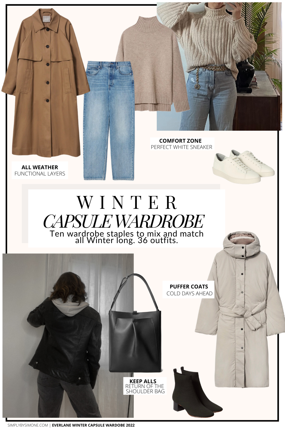 Everlane Winter Capsule Wardrobe – 10 Pieces, 36 Outfits