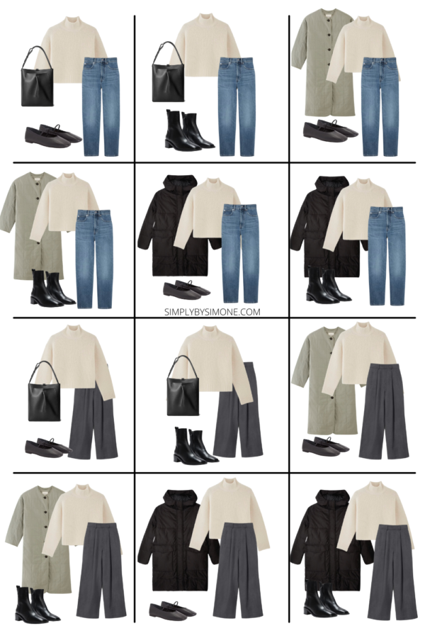 Everlane Winter Capsule Wardrobe 10 Pieces 36 Outfits