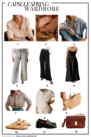 Affordable Sezane Spring Capsule Wardrobe | 12 Pieces, 48 Outfits | How to Build a Capsule Wardrobe | Sezane Spring Clothes | Outfit Inspiration | 48 Spring Weather Outfit Ideas | Spring Vacation Packing Guide | Sezane Spring Capsule Wardrobe - What To Wear This Spring 2023 | Items 1 to 12 | Simply by Simone