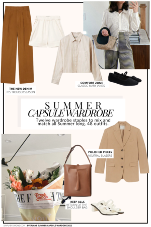  Affordable Everlane Summer Capsule Wardrobe | 12 Pieces, 48 Outfits | How to Build a Capsule Wardrobe | Everlane Summer Clothes | Outfit Inspiration | 48 Summer Weather Outfit Ideas | Summer Vacation Packing Guide | Everlane Summer Capsule Wardrobe - What To Wear This Summer 2022, Parisian Outfit Ideas | Cover Image | Simply by Simone