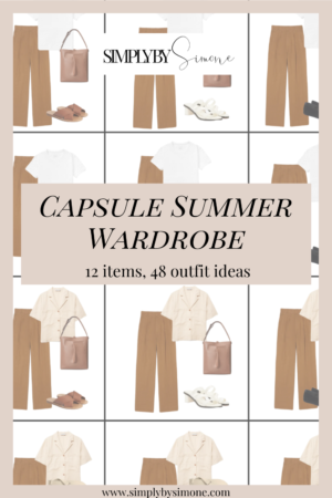 Affordable Everlane Summer Capsule Wardrobe | 12 Pieces, 48 Outfits | How to Build a Capsule Wardrobe | Everlane Summer Clothes | Outfit Inspiration | 48 Summer Weather Outfit Ideas | Summer Vacation Packing Guide | Everlane Summer Capsule Wardrobe - What To Wear This Summer 2022, European Outfit Ideas | PIN 1 | Simply by Simone