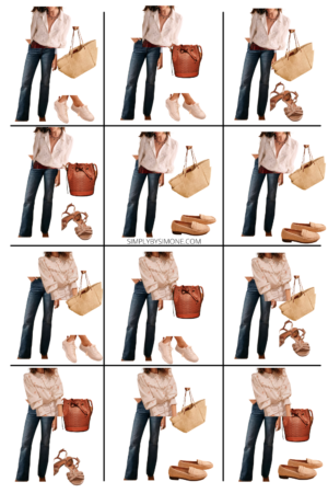 Affordable Sezane Summer Capsule Wardrobe | 12 Pieces, 48 Outfits | How to Build a Capsule Wardrobe | Sezane Summer Clothes | Outfit Inspiration | 48 Summer Weather Outfit Ideas | Summer Vacation Packing Guide | Sezane Summer Capsule Wardrobe - What To Wear This Summer 2022, Parisian Outfit Ideas | Looks 25-36 | Simply by Simone