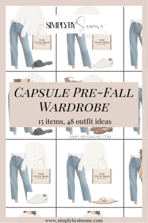 Affordable Amazon Pre-Fall Capsule Wardrobe | 15 Pieces, 48 Outfits | How to Build a Capsule Wardrobe | Amazon Fall Clothes | Outfit Inspiration | 48 Pre-Fall Weather Outfit Ideas | Fall Vacation Packing Guide | Amazon Pre-Fall Capsule Wardrobe - What To Wear This Fall 2022 | Parisian Outfit Ideas | PIN 1 | Simply by Simone