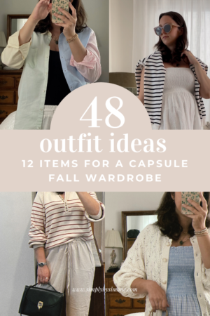 Affordable Sezane Fall Capsule Wardrobe | 12 Pieces, 48 Outfits | How to Build a Capsule Wardrobe | Sezane Fall Clothes | Outfit Inspiration | 48 Fall Weather Outfit Ideas | Fall Vacation Packing Guide | Sezane Fall Capsule Wardrobe - What To Wear This Fall 2022, Parisian Outfit Ideas | PIN 1 | Simply by Simone