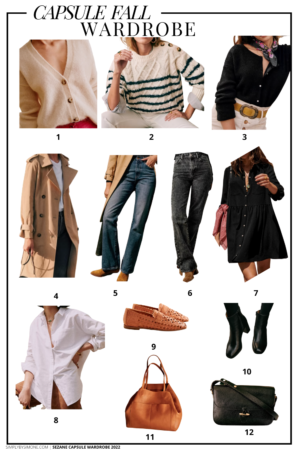 Affordable Sezane Fall Capsule Wardrobe | 12 Pieces, 48 Outfits | How to Build a Capsule Wardrobe | Sezane Fall Clothes | Outfit Inspiration | 48 Fall Weather Outfit Ideas | Fall Vacation Packing Guide | Sezane Fall Capsule Wardrobe - What To Wear This Fall 2022, Parisian Outfit Ideas | Items 1-12 | Simply by Simone