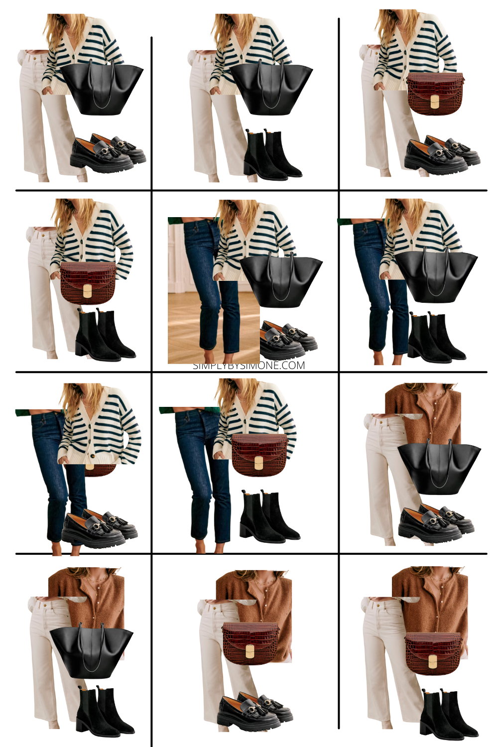 Affordable Sezane Fall Capsule Wardrobe | 12 Pieces, 48 Outfits | How to Build a Capsule Wardrobe | Sezane Fall Clothes | Outfit Inspiration | 48 Fall Weather Outfit Ideas | Fall Vacation Packing Guide | Sezane Fall Capsule Wardrobe - What To Wear This Fall 2023, Parisian Outfit Ideas | Looks 25-36 | Simply by Simone