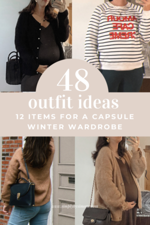 Affordable Sezane Winter Capsule Wardrobe | 12 Pieces, 48 Outfits | How to Build a Capsule Wardrobe | Sezane Winter Clothes | Outfit Inspiration | 48 Winter Weather Outfit Ideas | Winter Vacation Packing Guide | Sezane Winter Capsule Wardrobe - What To Wear This Winter 2022, Parisian Winter Outfit Ideas | PIN 1 | Simply by Simone