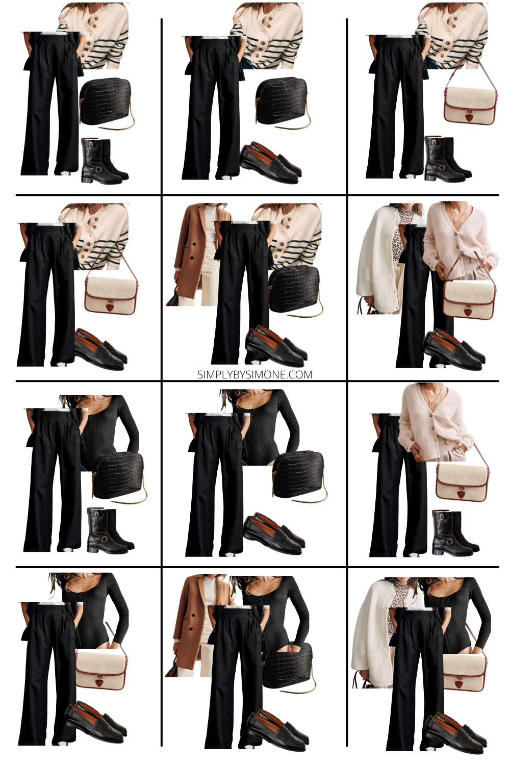 Sezane Winter Capsule Wardrobe – 12 Pieces, 48 Outfits