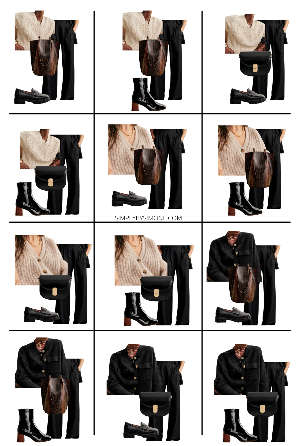 Sezane Winter Capsule Wardrobe Outfit Combinations | Looks 24 - 36