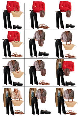 Sezane Outfit Ideas to Build your Wardrobe, Looks 25 to 36 out for 48 Outfit Combinations