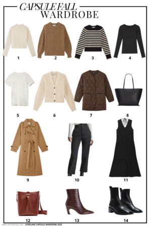Affordable Everlane Fall Capsule Wardrobe | 14 Pieces, 48 Outfits | How to Build a Capsule Wardrobe | Everlane Fall Clothes | Outfit Inspiration | 48 Fall Weather Outfit Ideas | Summer Vacation Packing Guide | Everlane Summer Capsule Wardrobe - What To Wear This Fall 2023, European Outfit Ideas | Everlane 2023 Capsule Fall Wardrobe | Items 1 - 14 | Simply by Simone