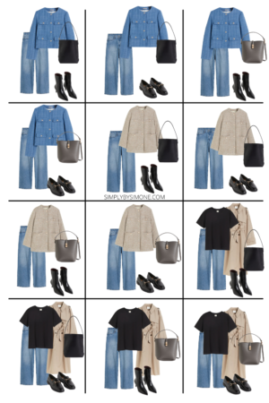 Affordable H&M Fall Capsule Wardrobe | 15 Pieces, 48 Outfits | How to Build a Capsule Wardrobe | H&M Fall Clothes | Outfit Inspiration | 48 Fall Weather Outfit Ideas | Fall Vacation Packing Guide | H&M Fall Capsule Wardrobe - What To Wear This Fall 2023, Parisian Outfit Ideas | Looks 25-36 | Simply by Simone