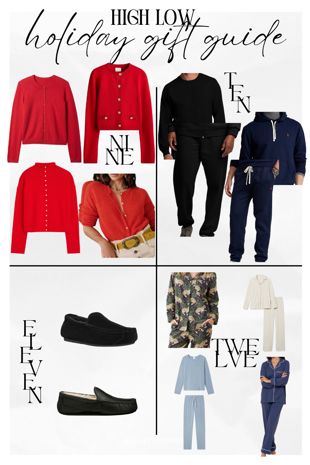 Exceptional Gifts At Any Price High Low Holiday Gift Guide 2024 Gifts 9-12, red sweaters, fashion forward gifts for her, gifts for the fashion lover, gifts for him, gifts for dad, gifts for boyfriend, cozy gifts for her, pajamas for her, chic pajama gifts