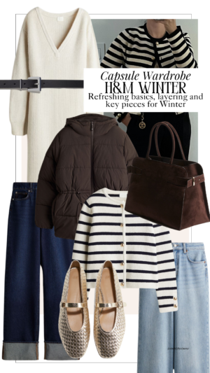 Collage of Winter clothing items used to create 48 outfit combinations