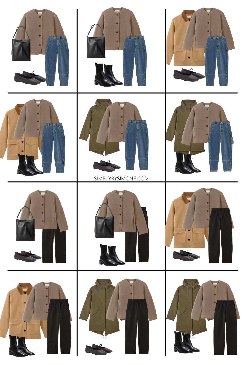 Casual Winter outfit ideas, Everlane Winter Capsule wardrobe outfit ideas 25-36