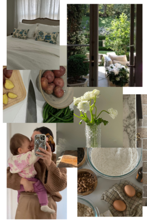 collage of inspiring photos, personal images, food and flowers, simply by simone life update