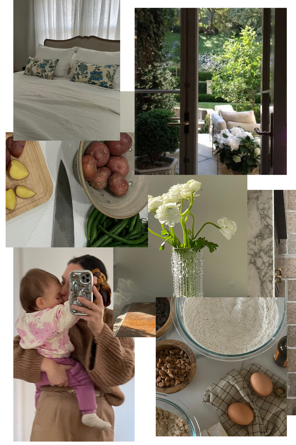 collage of inspiring photos, personal images, food and flowers, simply by simone life update 