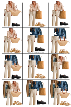 Sezane Outfit Ideas to Build your Wardrobe, Looks 1 to 12 out for 48 Outfit Combinations