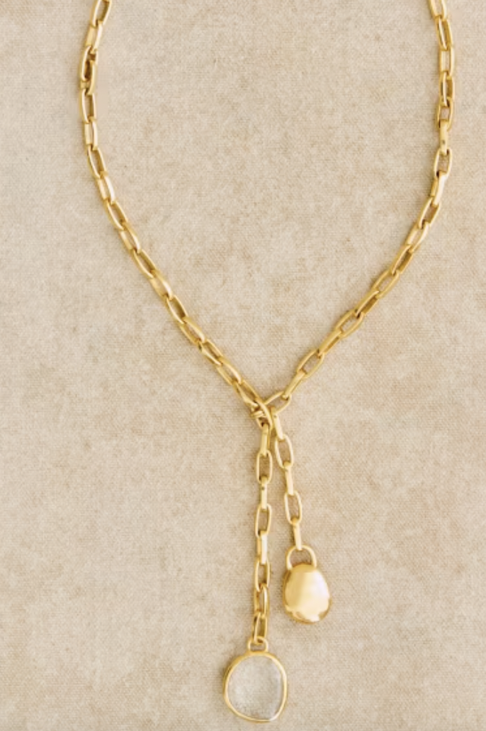 Sezane Arya Necklace Gold and Glass