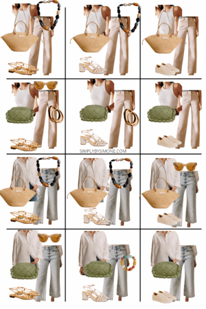 Sezane capsule wardrobe outfits 1 to 12