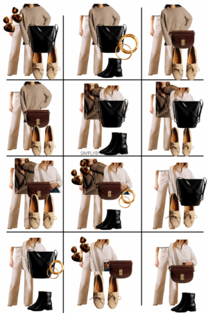 Sezane Fall Capsule Wardrobe outfit ideas 13 to 24