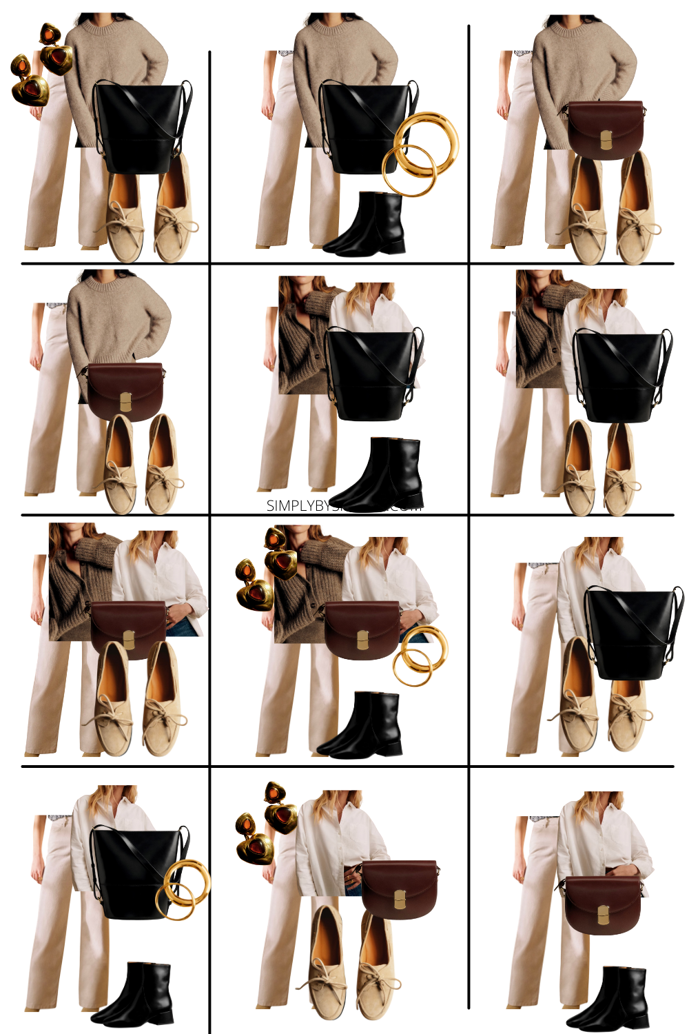 Sezane Fall Capsule Wardrobe outfit ideas 13 to 24