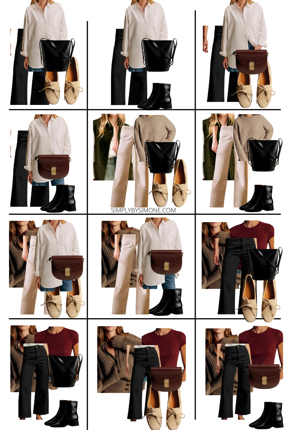 Sezane Fall Capsule Wardrobe outfit ideas 37 to 48