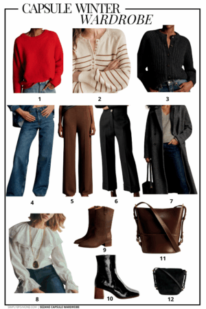 48 Cold Weather Outfit Ideas, Sezane Wardrobe Item Selection 1-12
