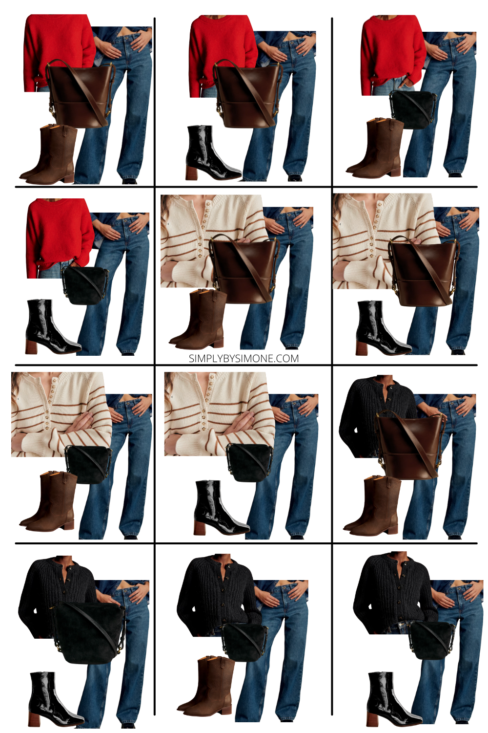 Sezane Winter Capsule Wardrobe Looks 36 to 48