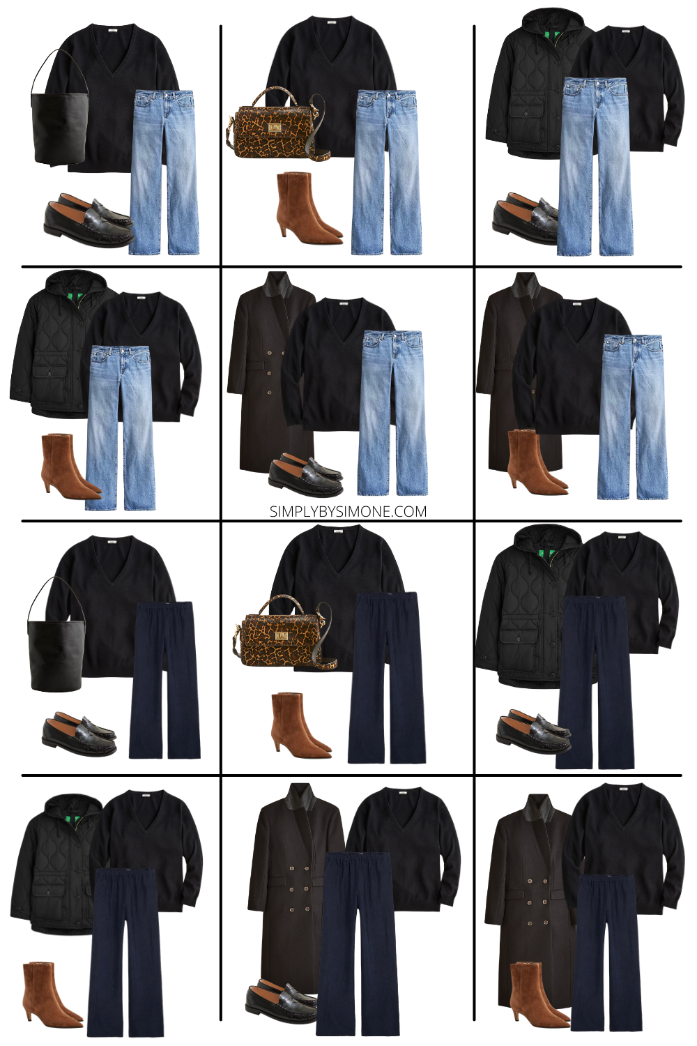 J.Crew Winter Capsule Wardrobe outfit ideas 25-36