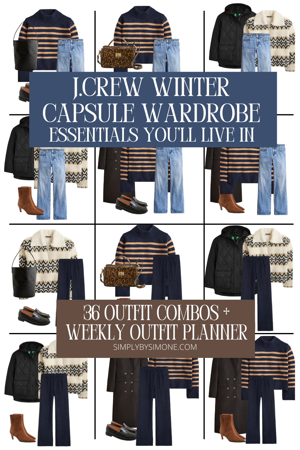 J.Crew Winter Capsule Wardrobe Outfit Ideas