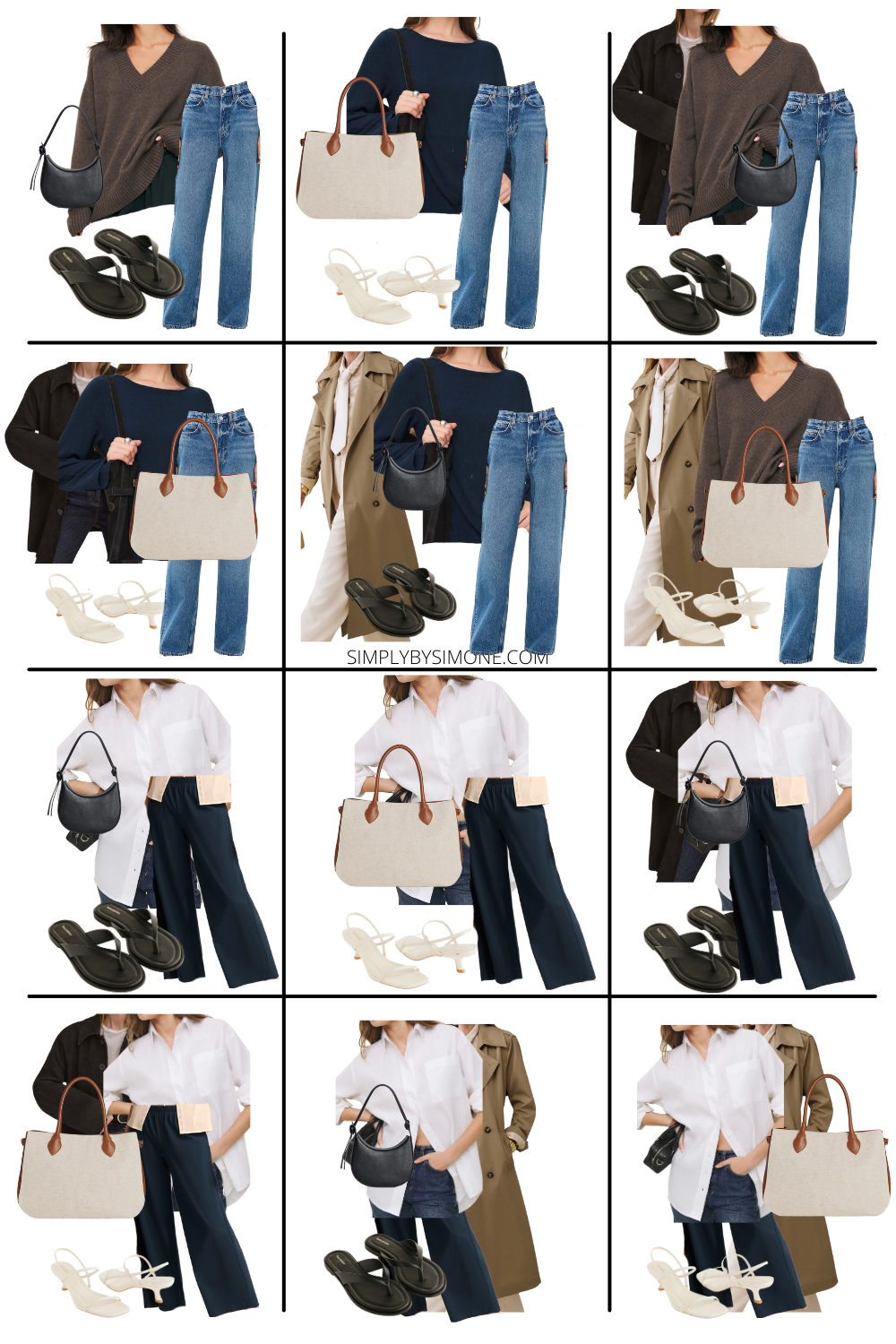 Sustainable Reformation Capsule Wardrobe outfits 13 to 24