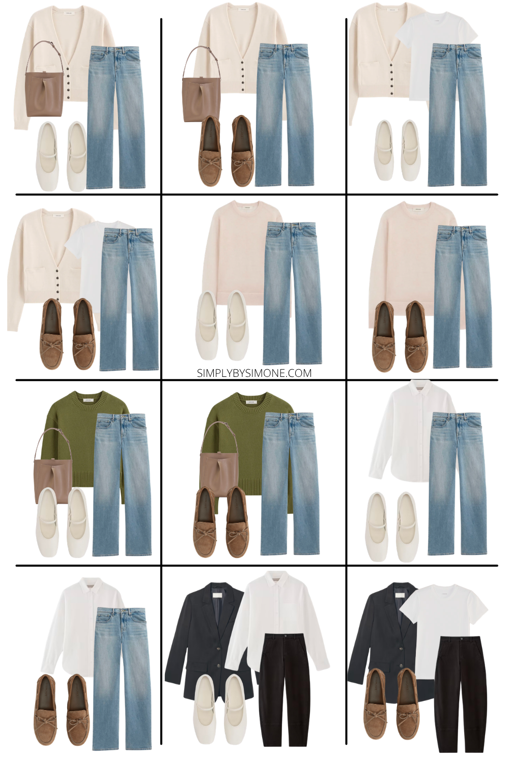 Everlane Spring Capsule Wardrobe, Barrel Leg Jean Outfits, Spring Outfits for Women