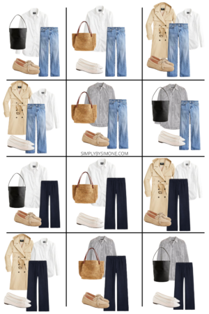 J.Crew Spring Capsule Wardrobe outfit ideas 1-12