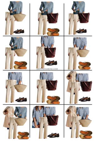 Sezane Outfit Ideas to Build your Wardrobe, Looks 1 to 12 out for 48 Outfit Combinations