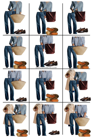 Sezane Outfit Ideas to Build your Wardrobe, Looks 25 to 36 out for 48 Outfit Combinations