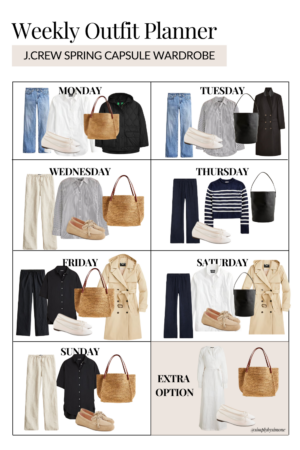 J.Crew Weekly Outfit Planner