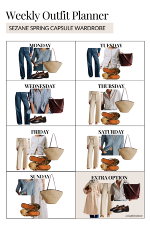 Sezane Weekly Outfit Planner