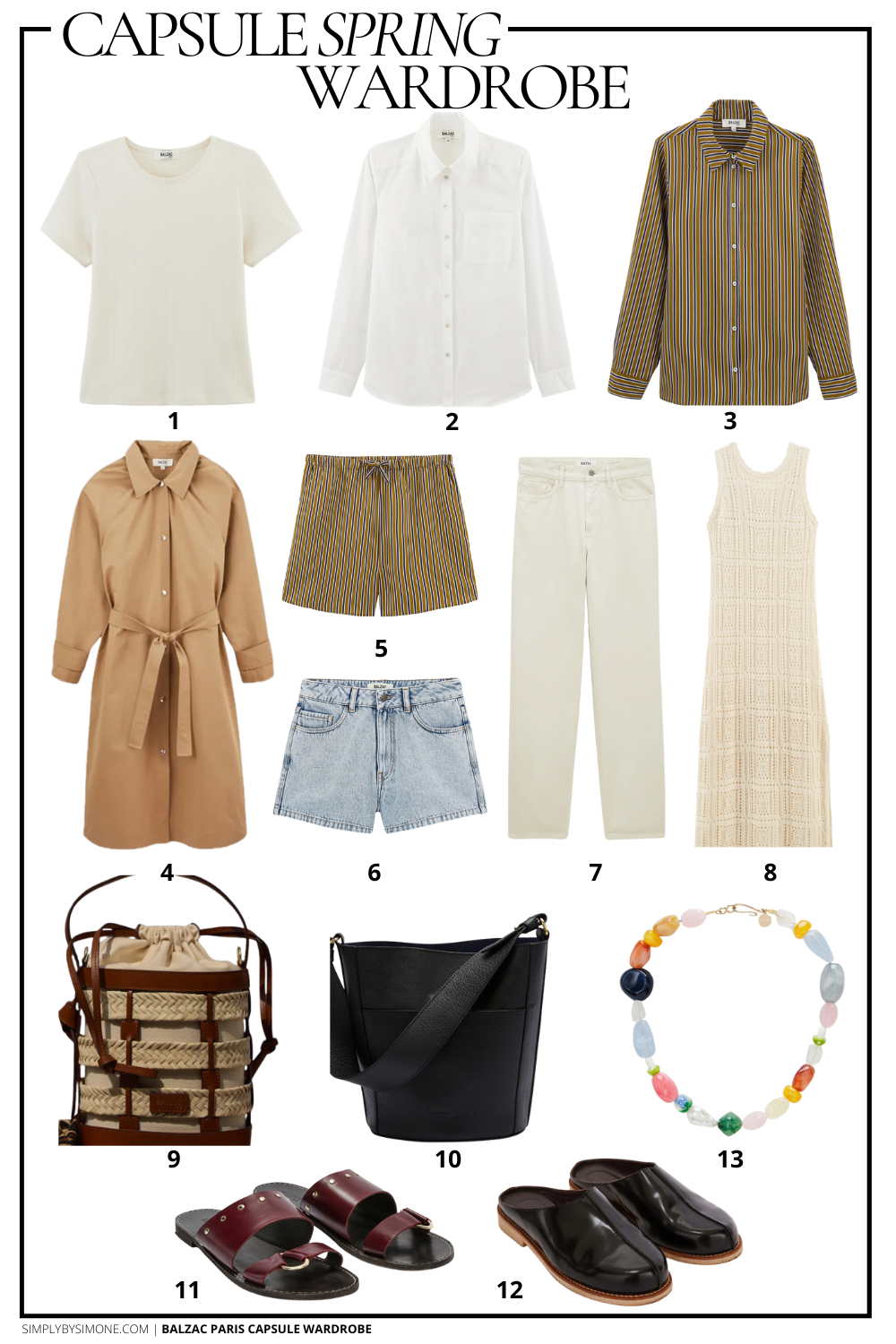 Balzac Paris Capsule Wardrobe Items 1-13